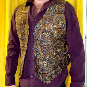 100% Silk Paisley Nordstrom Vest (Size L) (Vest Only)